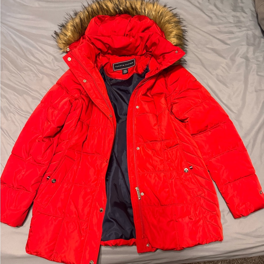 Tommy Hilfiger Women's Red Puffer Jacket